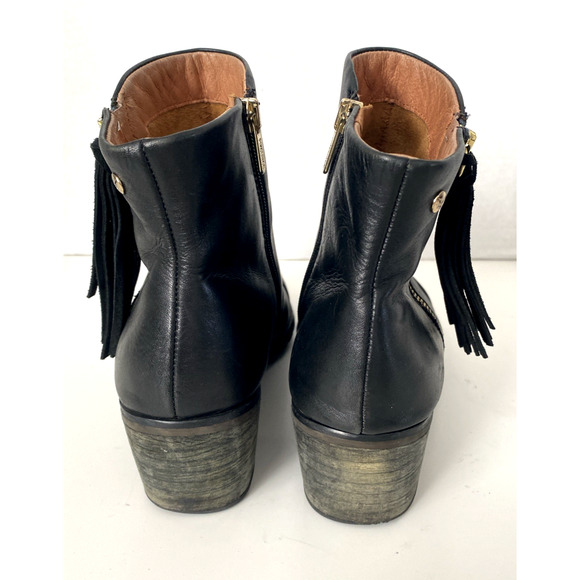 PIKOLINOS Andorra Black Boot Leather Tassel Ankle Bootie Round Toe Zip 40 9 9.5 - Picture 6 of 9